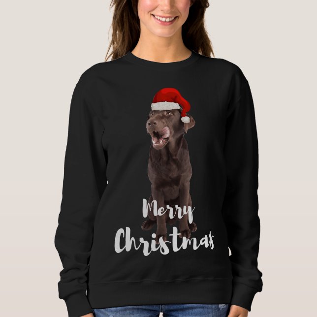 Sweatshirt Brown Labrador Retriever Joyeux Noël Labrador (Devant)