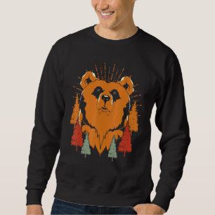 Sweatshirt Brown Ours Faune Forêt Animaux Extérieur Nature
