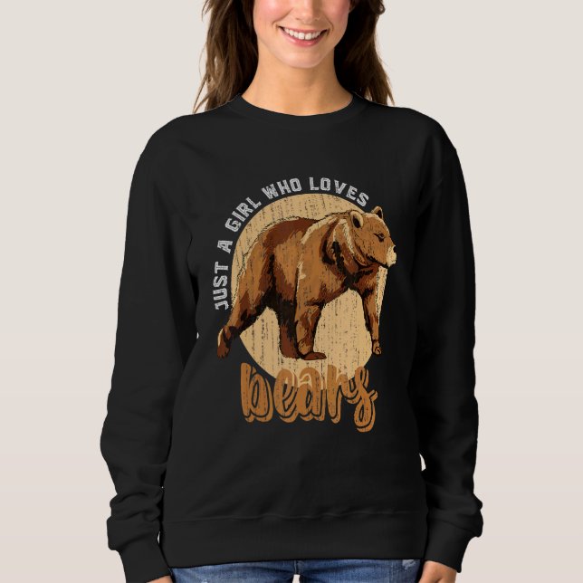 Sweatshirt Brown Ours Girls Femmes Forêt Animal Faune Bea (Devant)
