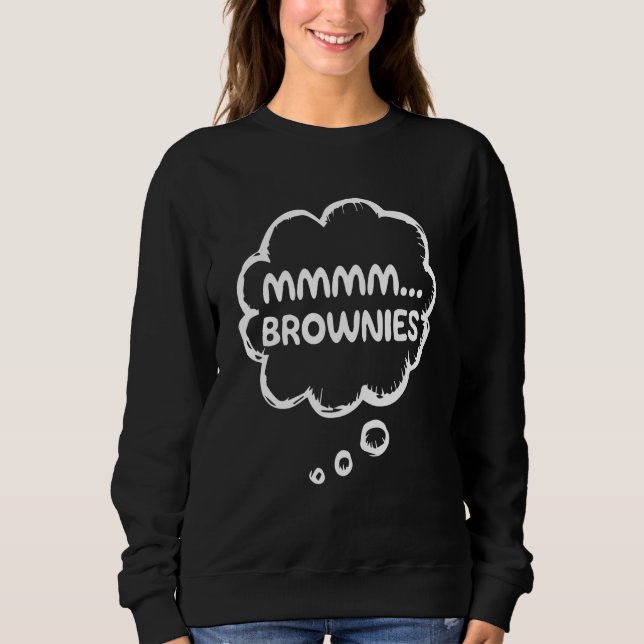 Sweatshirt Brownie Vêtements Alimentaire Mème Mmmm Brownies (Devant)