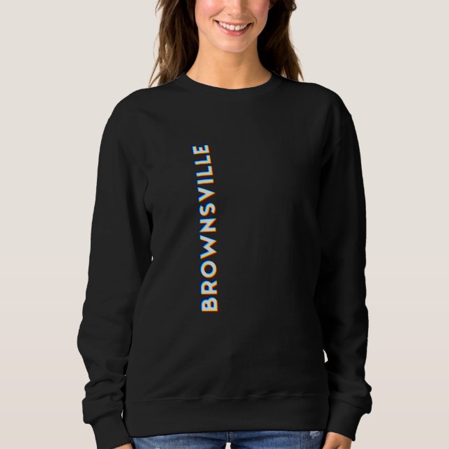 Sweatshirt Brownsville Texas CMYK Glitch Type (Devant)