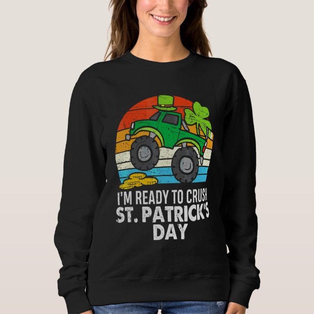 Sweatshirt Broyer Jour de la Saint Patrick Monster Truck Padd (Devant)