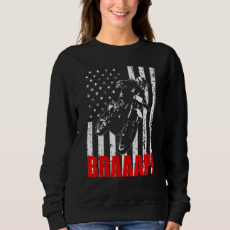 Sweatshirt Brraaap Dirt Bike Drapeau Américain Motocross Bike
