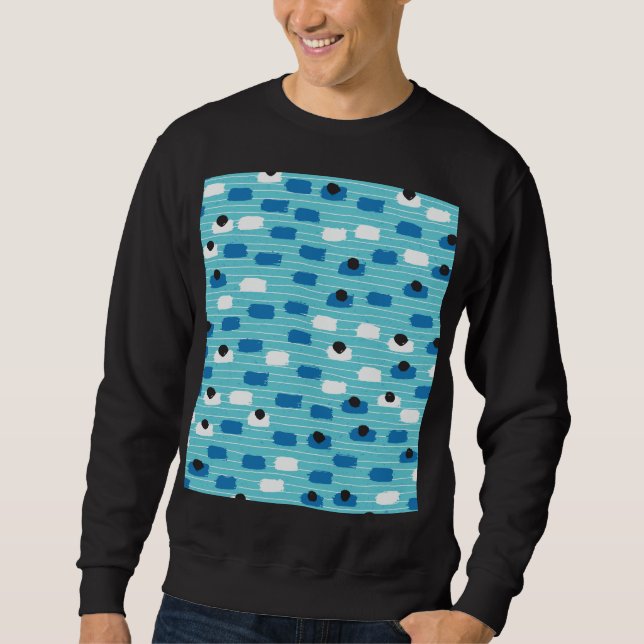 Sweatshirt Brush course sans couture motif, dessiné à la main (Devant)