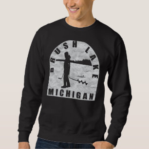 Sweatshirt Brush Lake Ice Fishing Michigan