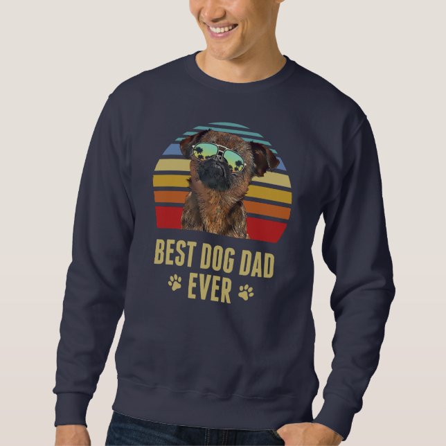 Sweatshirt Brussels Griffon Meilleur Chien Papa Jamais Retro  (Devant)