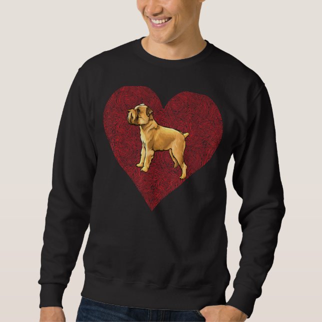 Sweatshirt Bruxelles Griffon Saint-Valentin Chien Amour Empre (Devant)