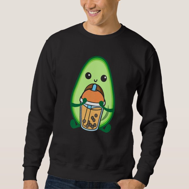 Sweatshirt Bubble Milk Tea Avocado Cute Avocado Boire Boba (Devant)