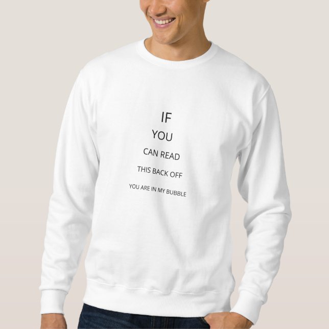 Sweatshirt Bubble personnelle FunnyBack off noir et blanc (Devant)