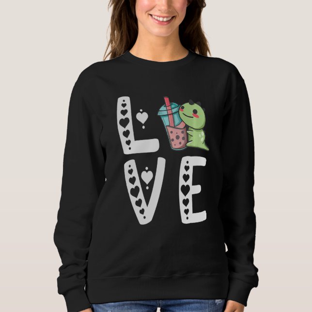 Sweatshirt Bubble Thé Dinosaures Cute Boba Thé Dino Douce Dra (Devant)