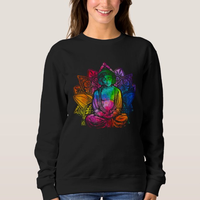 Sweatshirt Buddha Headphones Rainbow DJ Musician Practioner (Devant)