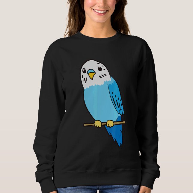 Sweatshirt Budgie Bird Parakeet Cute Parakeet Blue (Devant)