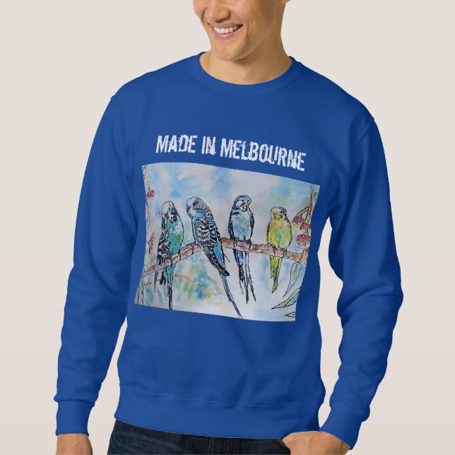 Sweatshirt Budgie Budgerigar Bird Made In Melbourne T Shirt (Devant)