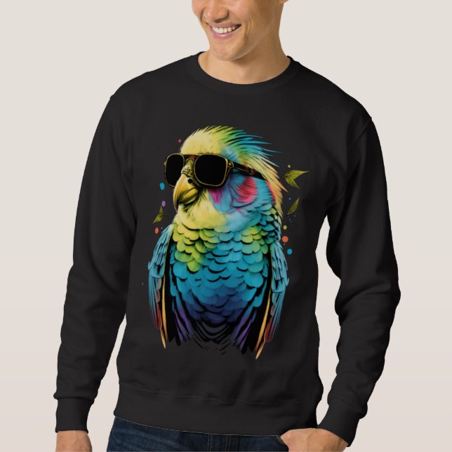 Sweatshirt Budgie Budgerigar Parakeet Bird  6 (Devant)