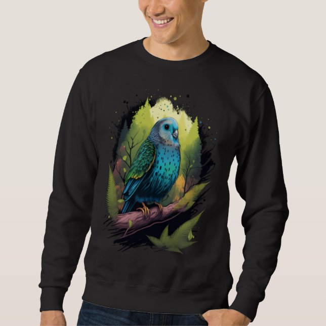Sweatshirt Budgie Budgerigar Parakeet Bird Nature Birdwatchin (Devant)