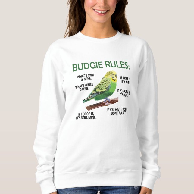 Sweatshirt Budgie Owen Budgie Lover Parakeet Bird Budgerigar (Devant)