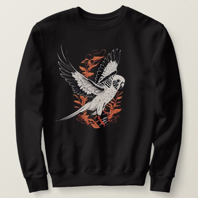 Sweatshirt Budgie Parakeet volant (Design devant)