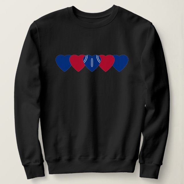Sweatshirt Buffalo Bills Heart Football Dark (Design devant)