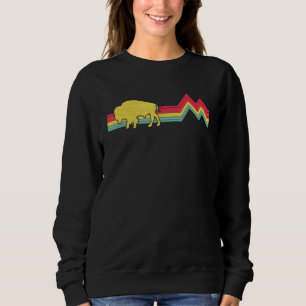 Sweatshirt Buffalo Bison Retro Style Vintage les années 70 80