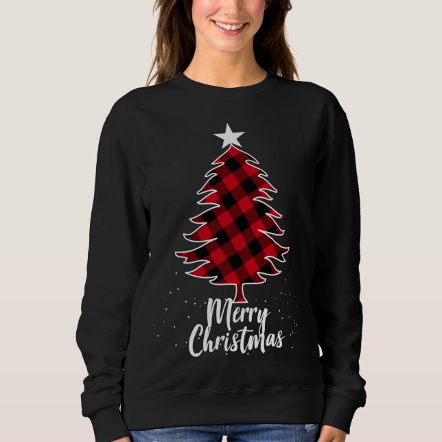 Sweatshirt Buffalo Plaid Christmas Tree (Devant)
