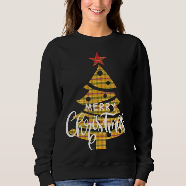 Sweatshirt Buffalo Plaid Christmas Tree Office Party Christma (Devant)