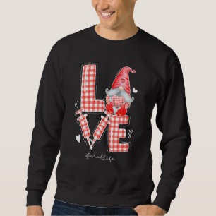 Sweatshirt Buffalo Plaid Gnome Love Scrub Life Nurse Valentin