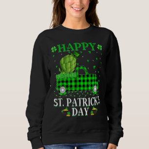 Sweatshirt Buffalo Plaid Green Truck Artichoke Food St Patri