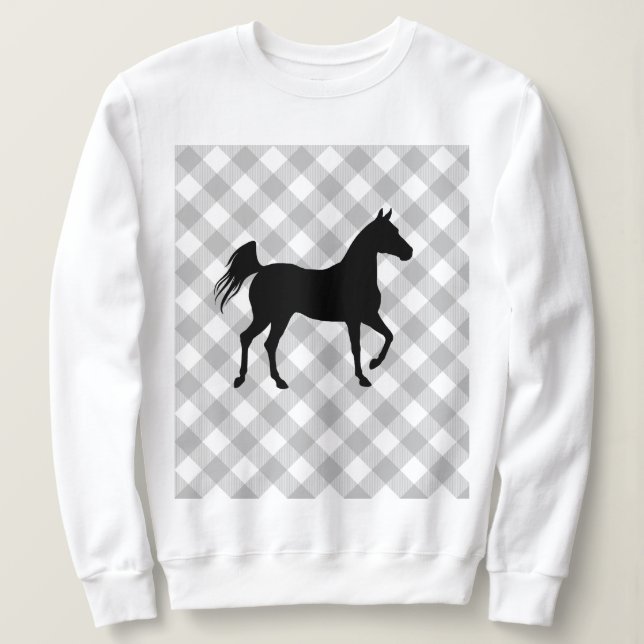 Sweatshirt Buffalo Plaid Horse Lover (Pas Si) Douleur moche (Design devant)