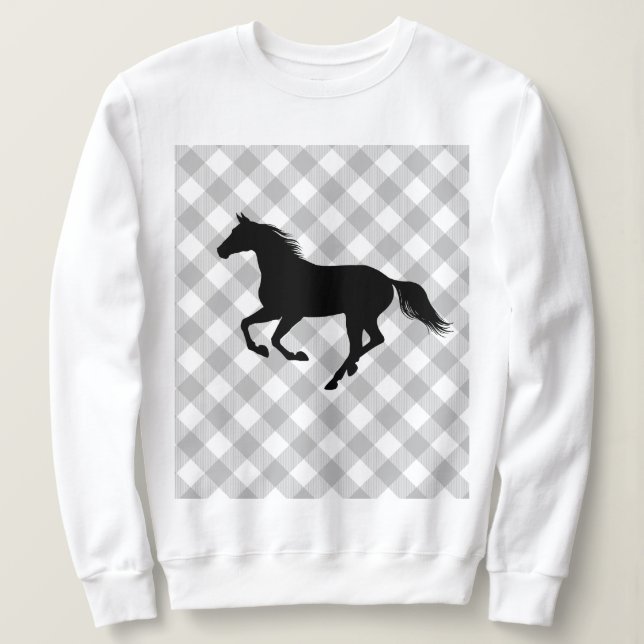 Sweatshirt Buffalo Plaid Horse Lover (Pas Si) Douleur moche (Design devant)