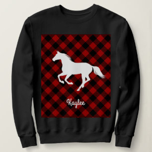 Sweatshirt Buffalo Plaid Horse Lover (Pas Si) Douleur moche