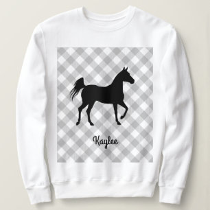 Sweatshirt Buffalo Plaid Horse Lover (Pas Vilain)