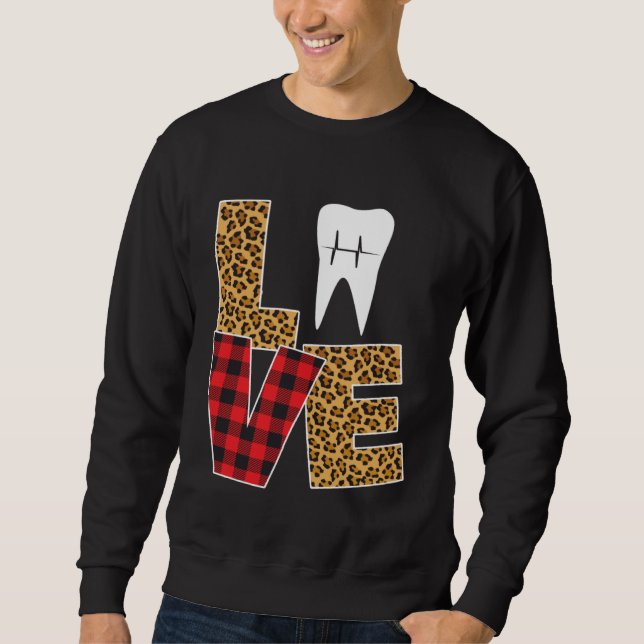 Sweatshirt Buffalo Plaid Toothpaste & Tooth Dentist Valentine (Devant)