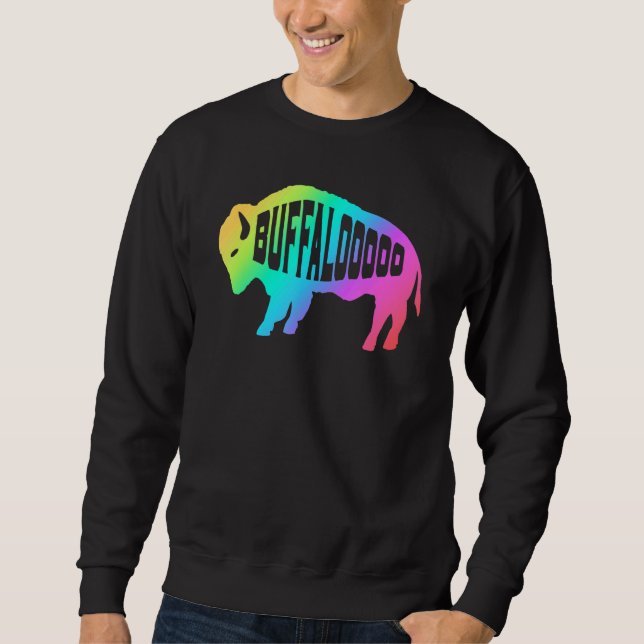 Sweatshirt Buffle de bison arc-en-ciel (Devant)
