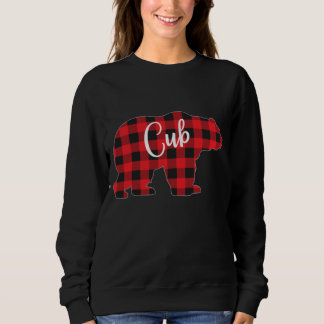 Sweatshirt Buffle de famille du pyjama de l'ours rouge à plai