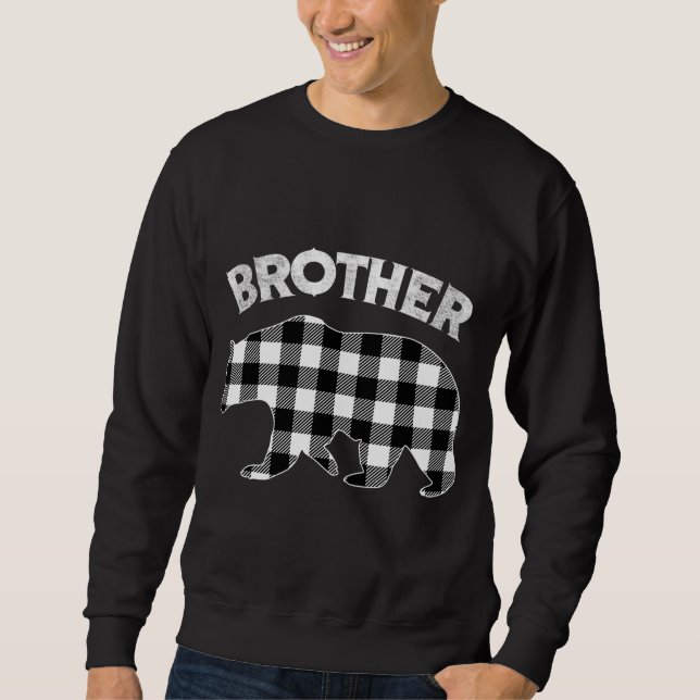 Sweatshirt Buffle noir et blanc Plaid Brother Bear Christy (Devant)