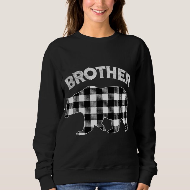 Sweatshirt Buffle noir et blanc Plaid Brother Bear Christy (Devant)