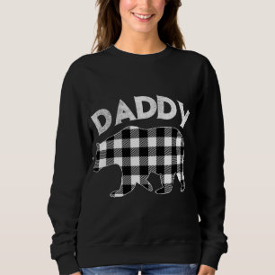Sweatshirt Buffle noir et blanc Plaid papa Ours Noël