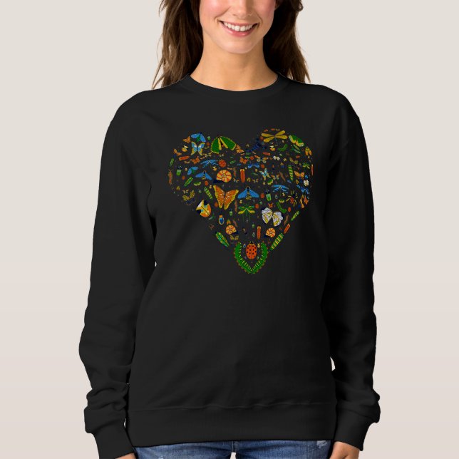Sweatshirt Bugs Coeur Bug Insect Beaucoup De Bugs (Devant)
