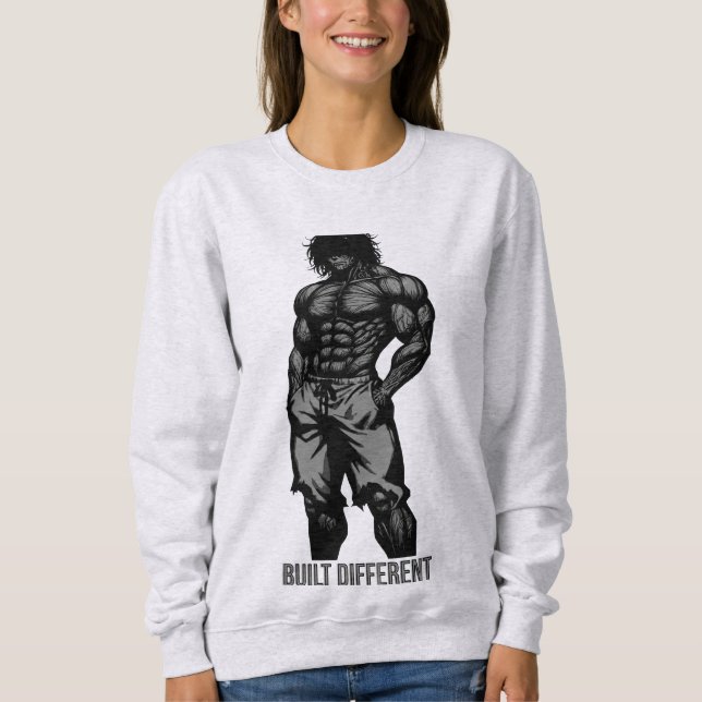 Sweatshirt Built Different Monstrous Physique Heavyweight Gym (Devant)