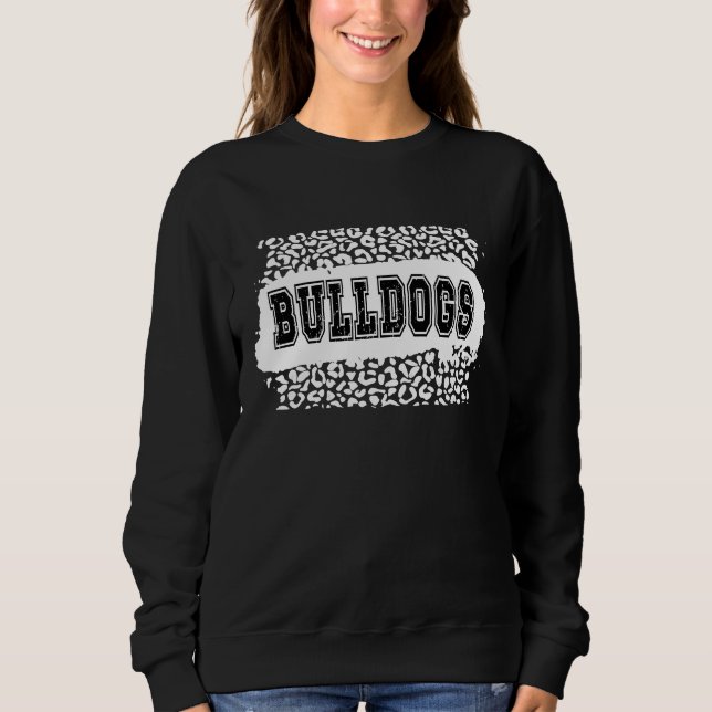 Sweatshirt Buldogs Mascot Distressed School Sports Équipe (Devant)