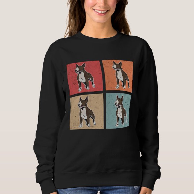 Sweatshirt Bull Terrier Retro Bull Terrier Vintage Minibull (Devant)
