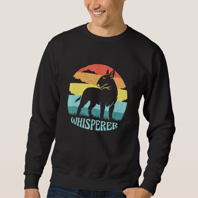 Sweatshirt Bull Terrier Whisperer Cool Retro Sunset - Vintage (Devant)