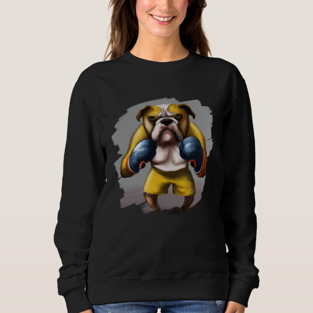 Sweatshirt Bulldog Boxing Cool  Bulldog Dog Boxing Boxer (Devant)