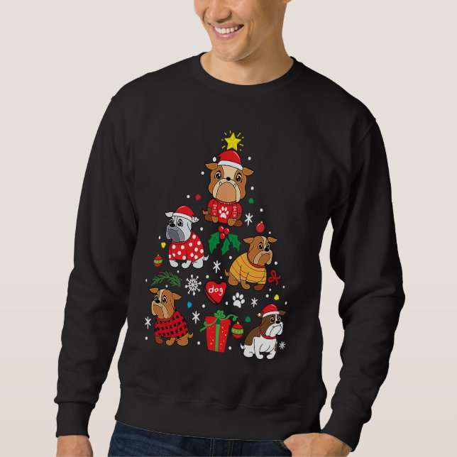 Sweatshirt Bulldog Christmas Dog Tree   Bulldog (Devant)