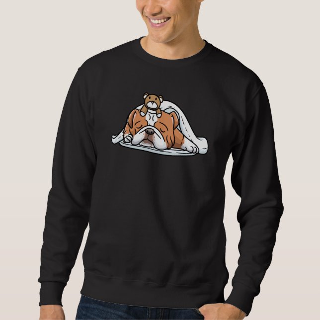 Sweatshirt Bulldog Dog English Bulldog With Stuffed Animal Sl (Devant)