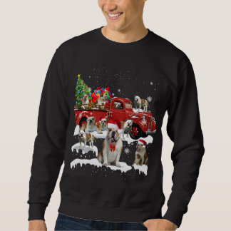 Sweatshirt Bulldog équitation Camion Rouge Joyeux Noël Noël X