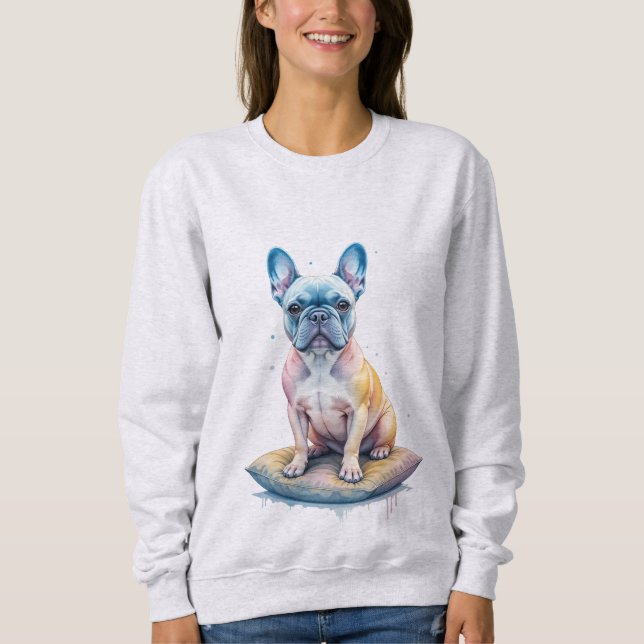 Sweatshirt Bulldog Francés Colorido y Artístico  (Devant)