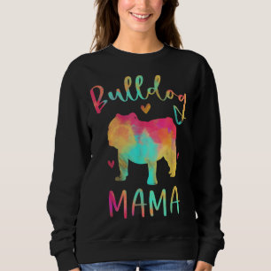 Sweatshirt Bulldog Mama Coloré Anglais Bulldog Dons Chig Mo