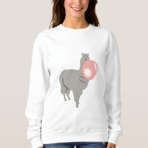 Sweatshirt Bulle de gomme Llama soufflant bulle