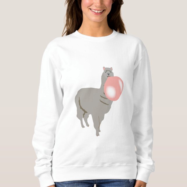 Sweatshirt Bulle de gomme Llama soufflant bulle (Devant)